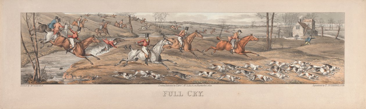 Un set di quattro: Full Cry. Londra, pub. da Thos. McLean, 1824 da Thomas Sutherland