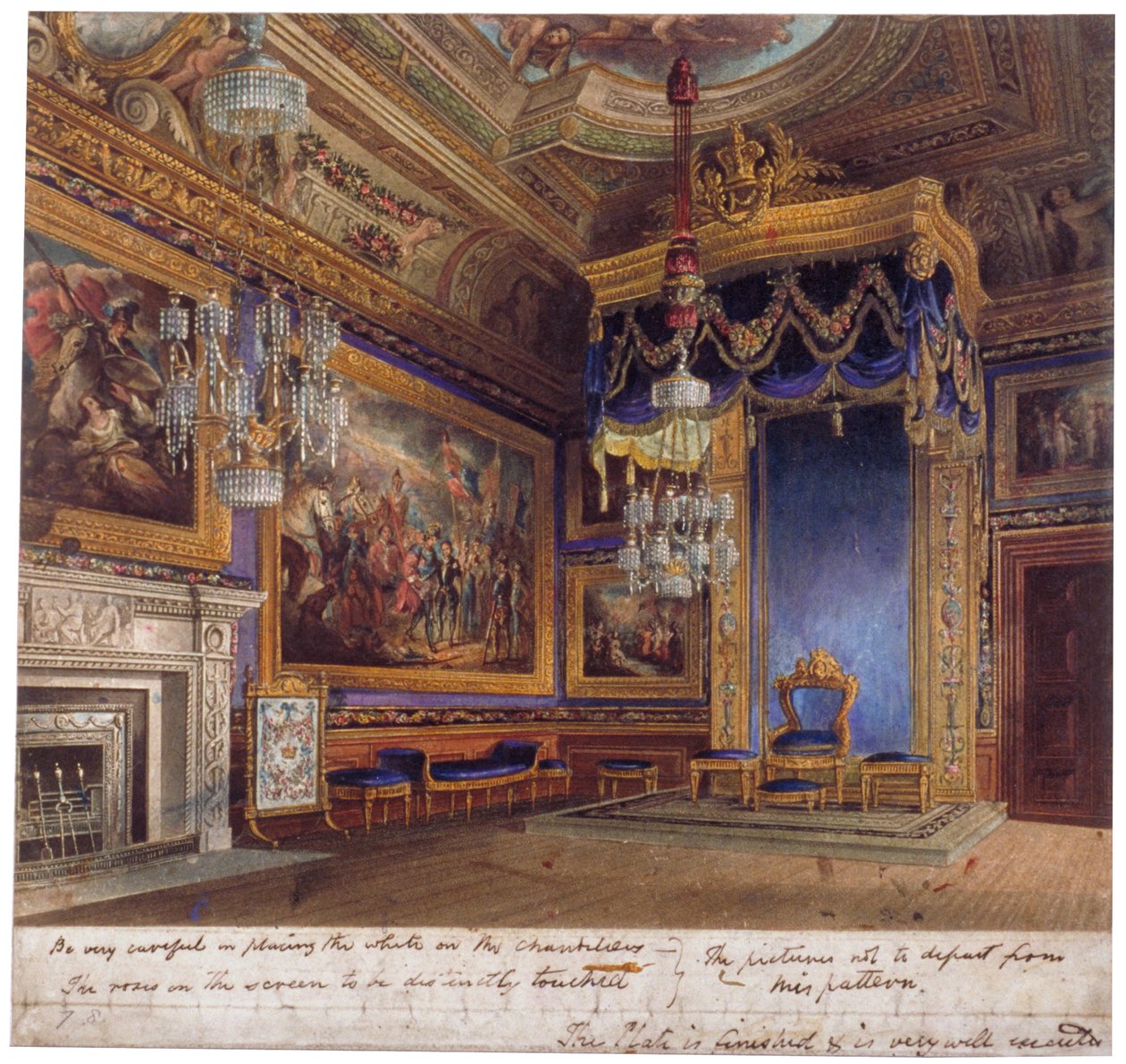 Vista interna della Sala delle Udienze del Re nel Castello di Windsor, Berkshire, 1818 da Thomas Sutherland