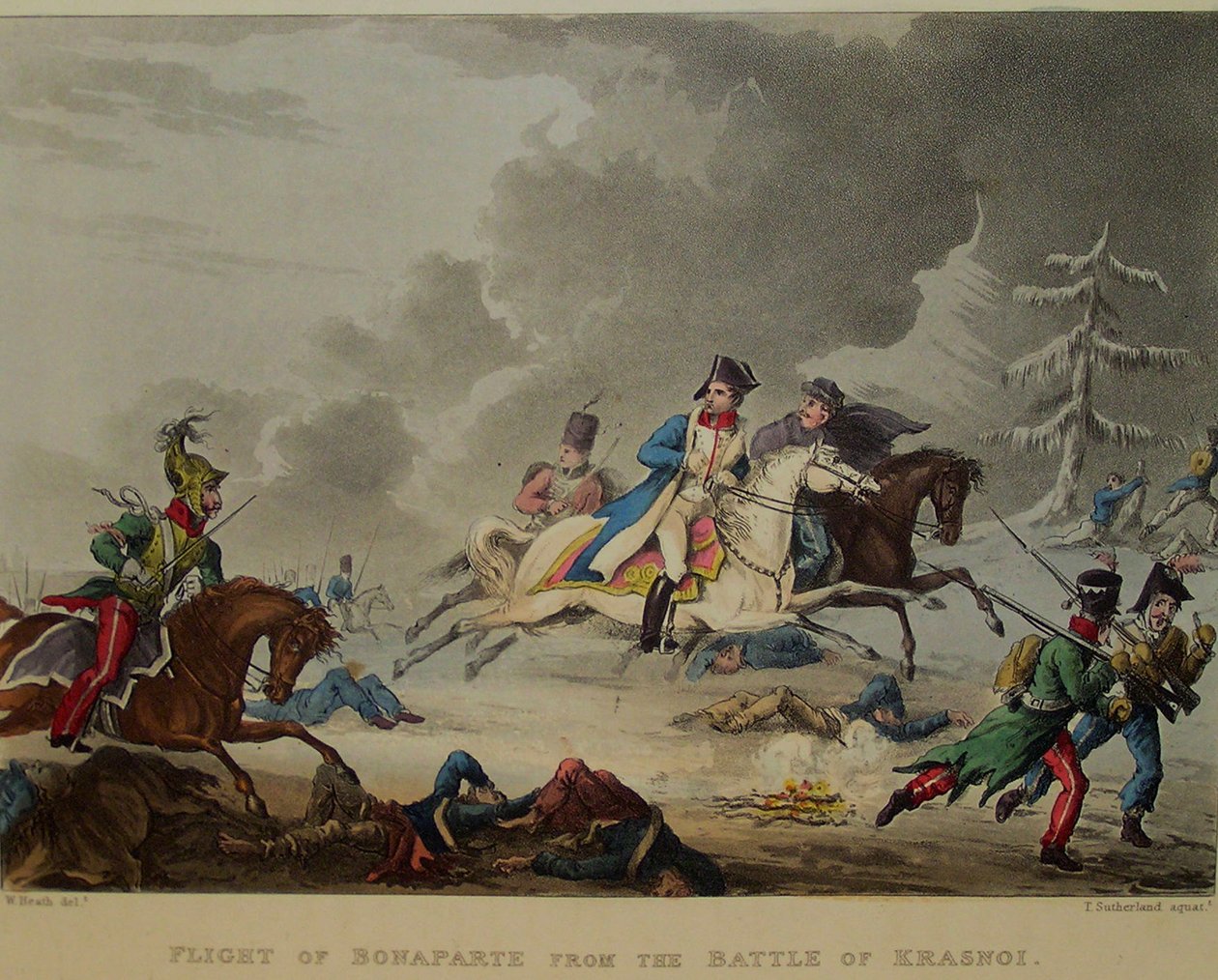 La fuga di Bonaparte dalla battaglia di Krasnoi, 1815 da Thomas Sutherland