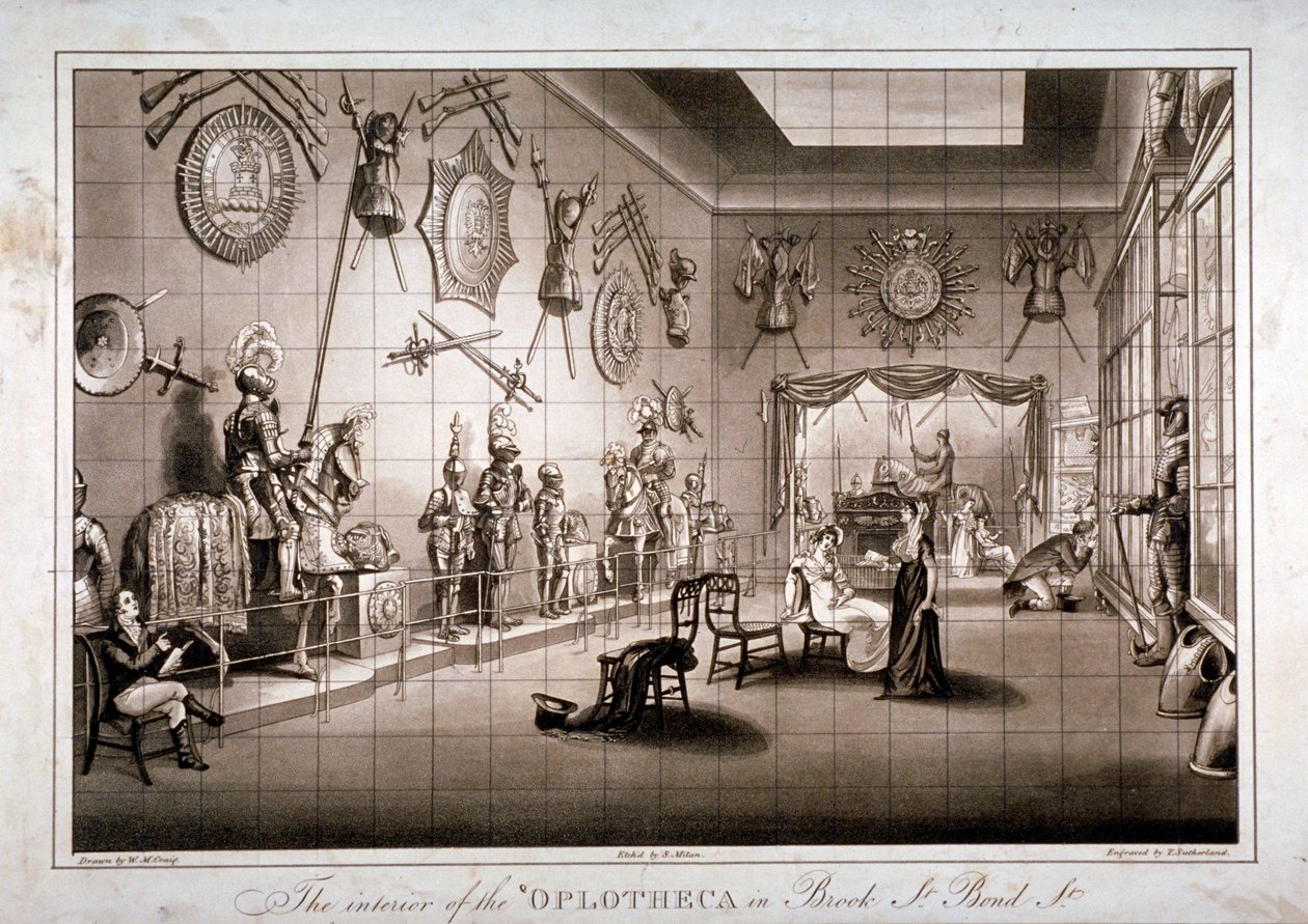 La Hoplotheca, Brook Street, Westminster, Londra, c1810 da Thomas Sutherland