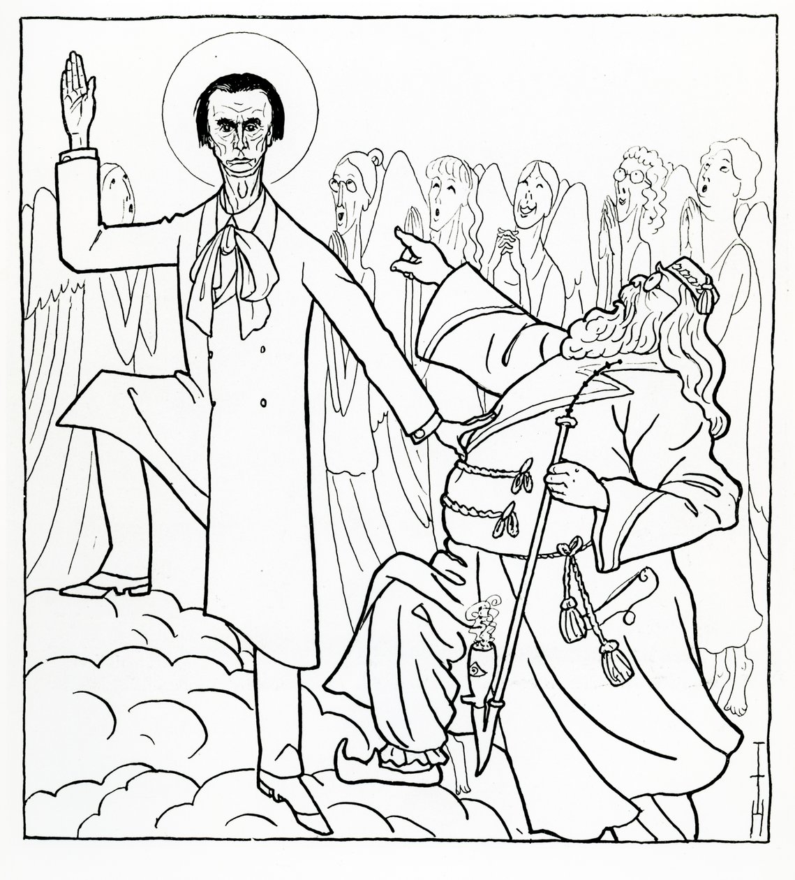 Caricatura di Rudolf Steiner, illustrazione da 
