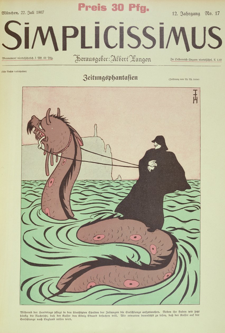 Il Kaiser cavalca il serpente marino verso l