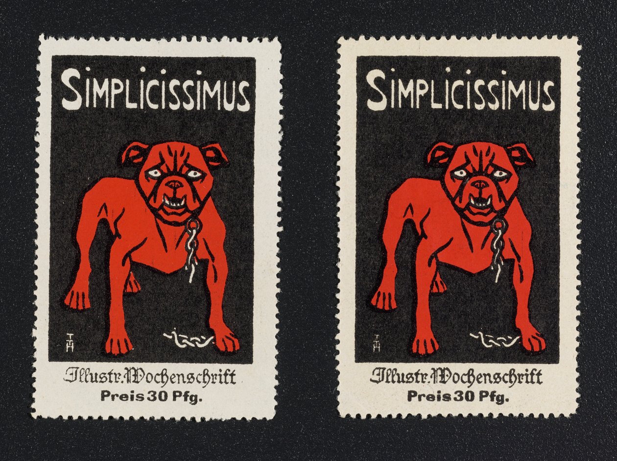 Werbemarke "Simplicissimus 30 Pfg." da Thomas Theodor Heine