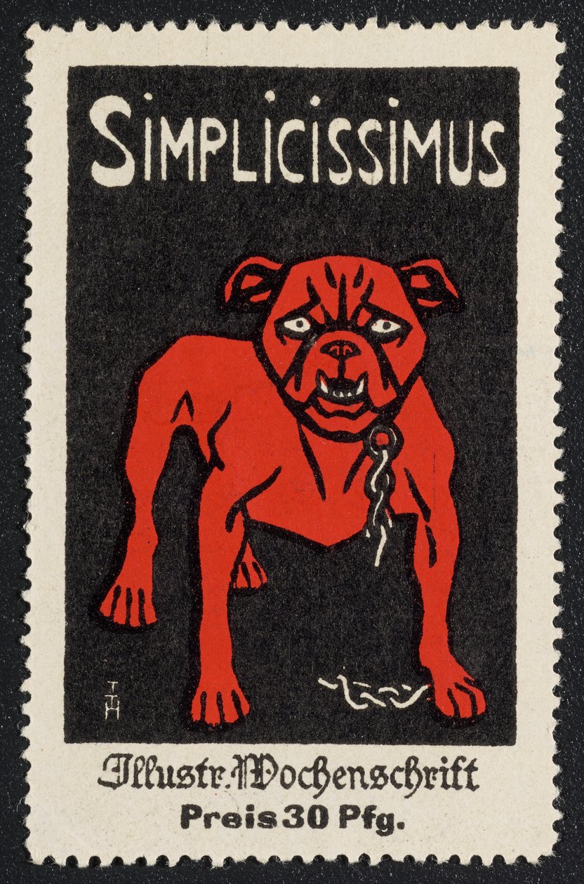 Reklamemarke "Simplicissimus 30 Pfg." da Thomas Theodor Heine