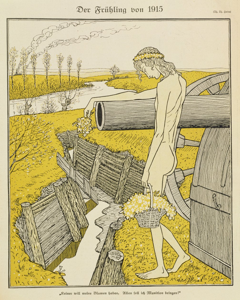 Primavera nel 1915, illustrazione da una rivista tedesca, 