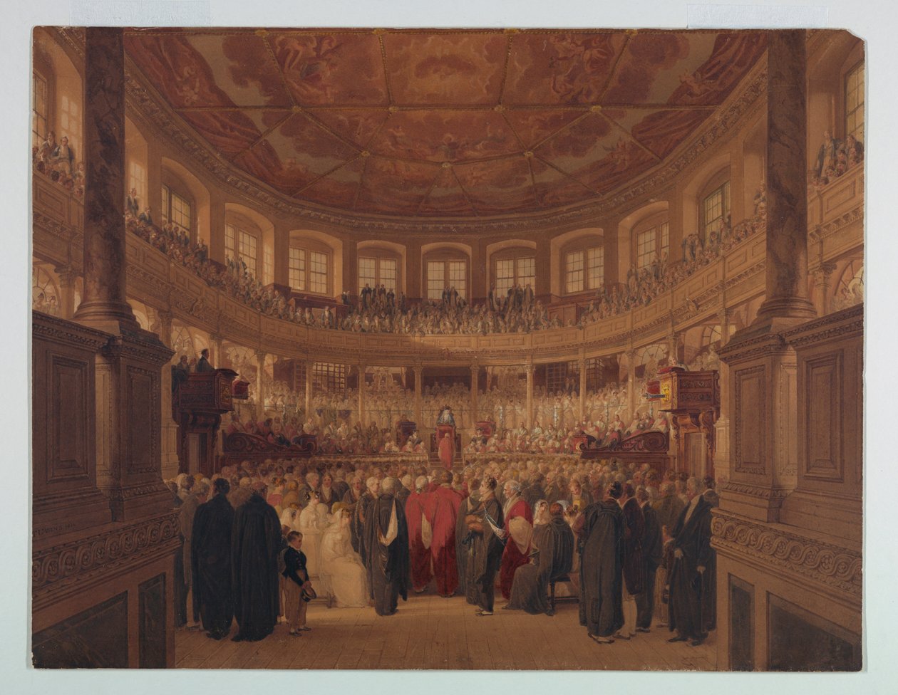 Disegno, Encaenia nella Sheldonia, 1814 da Thomas Unwins