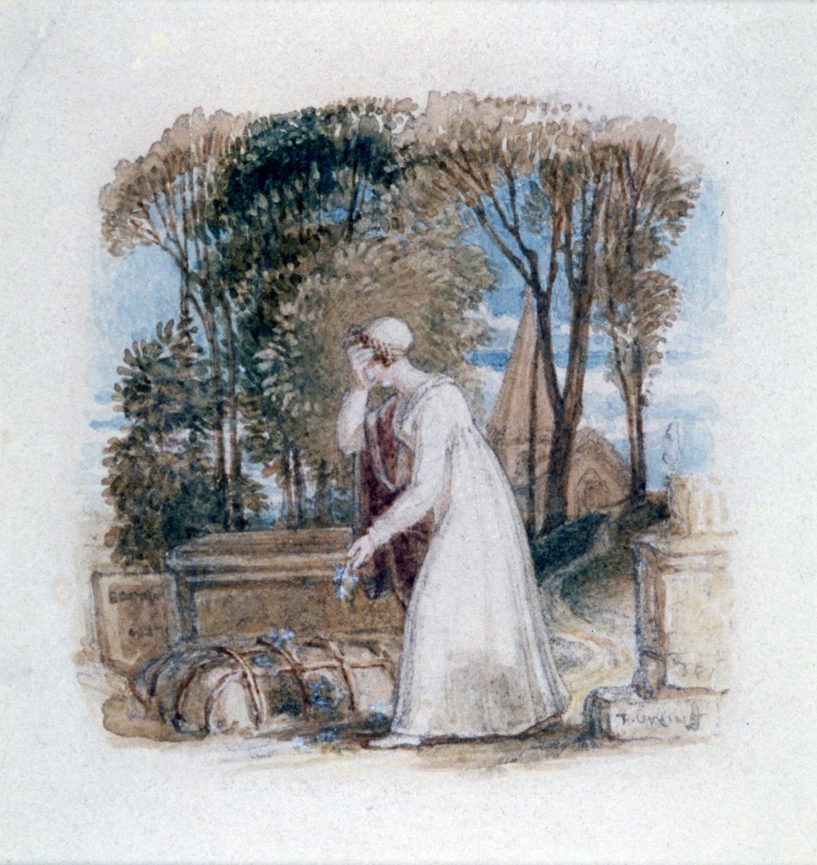 Constantia alla tomba di Teodosio, XIX secolo da Thomas Uwins
