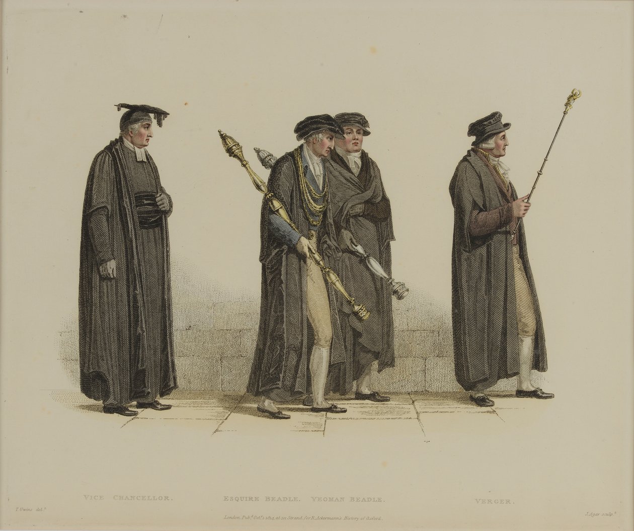 Vice Cancelliere, Esquire Beadle, Yeoman Beadle, Verger, inciso da J. Agar, pubblicato nella 