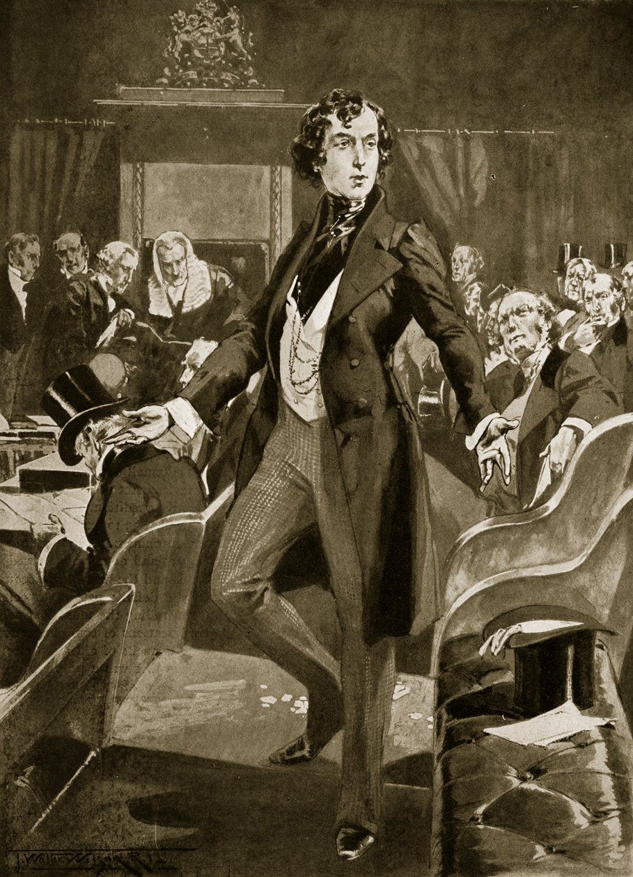 Il primo discorso di Disraeli ai Comuni, illustrazione da 