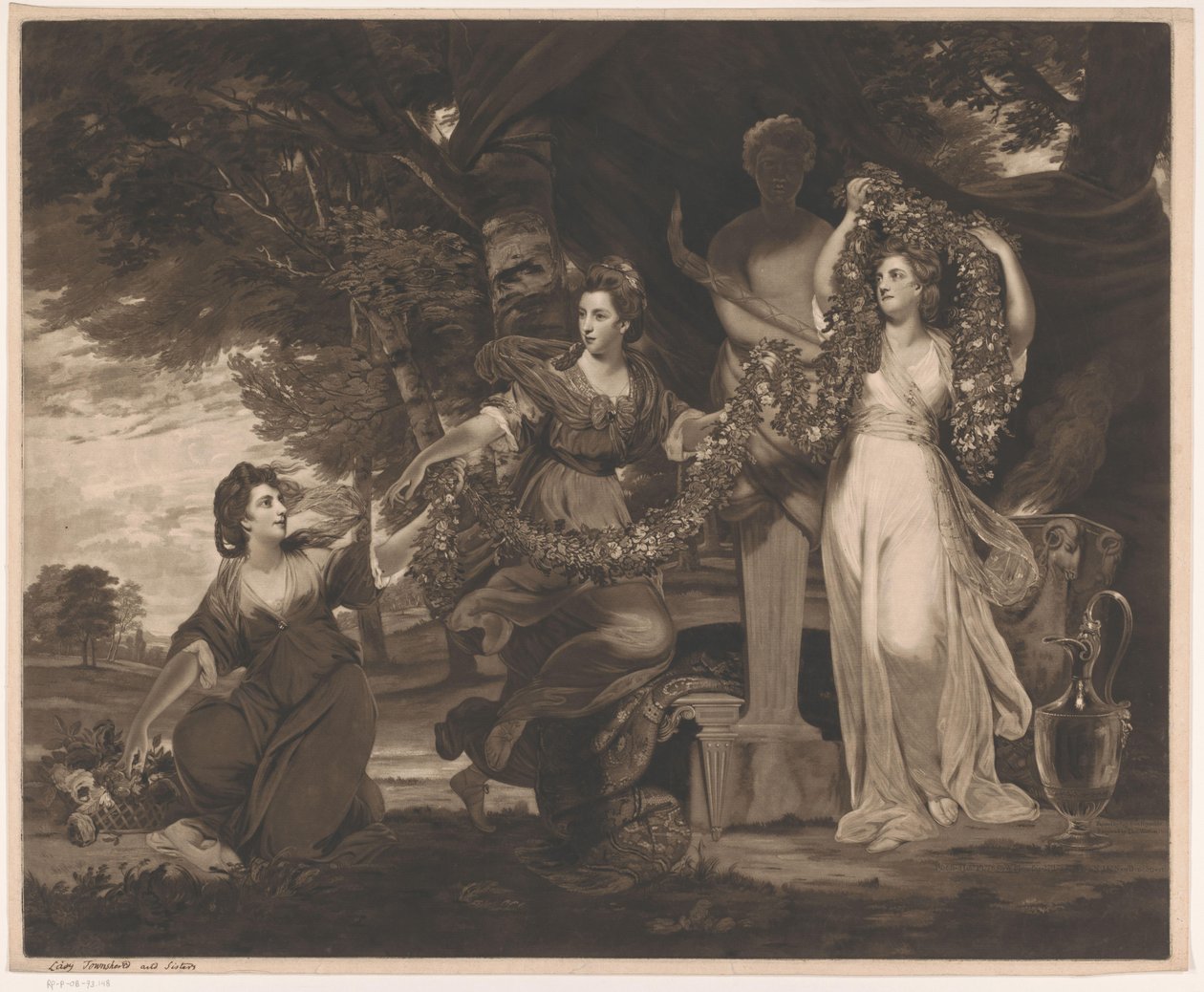Ritratto di Barbara Beresford, Elizabeth Gardiner e Anne Townshend come le tre Grazie da Thomas Watson