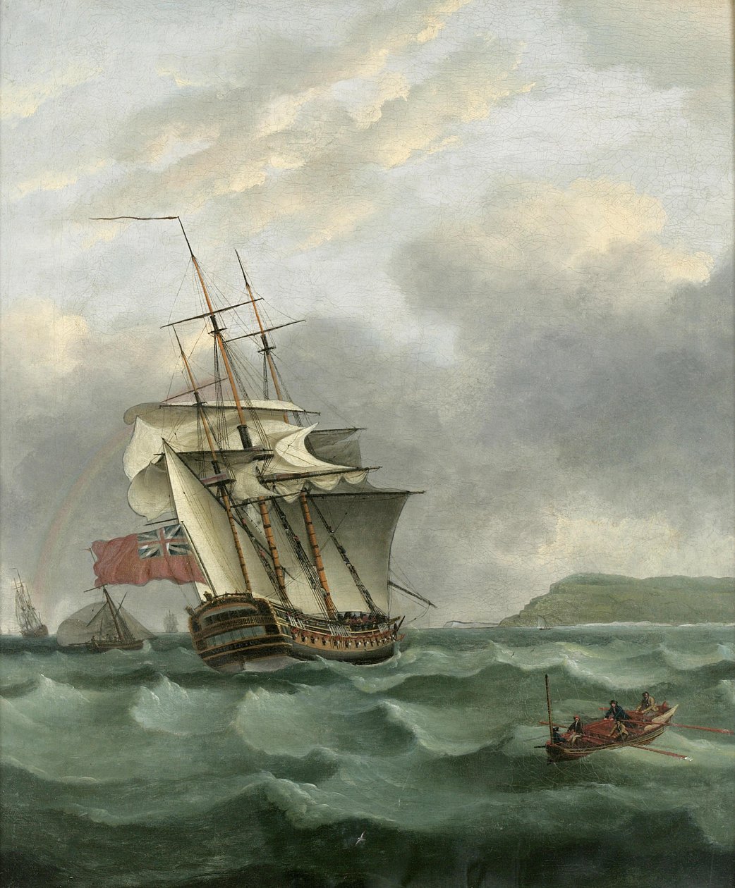 La HMS Winterton si avvicina a Dover, di Thomas Whitcombe da Thomas Whitcombe