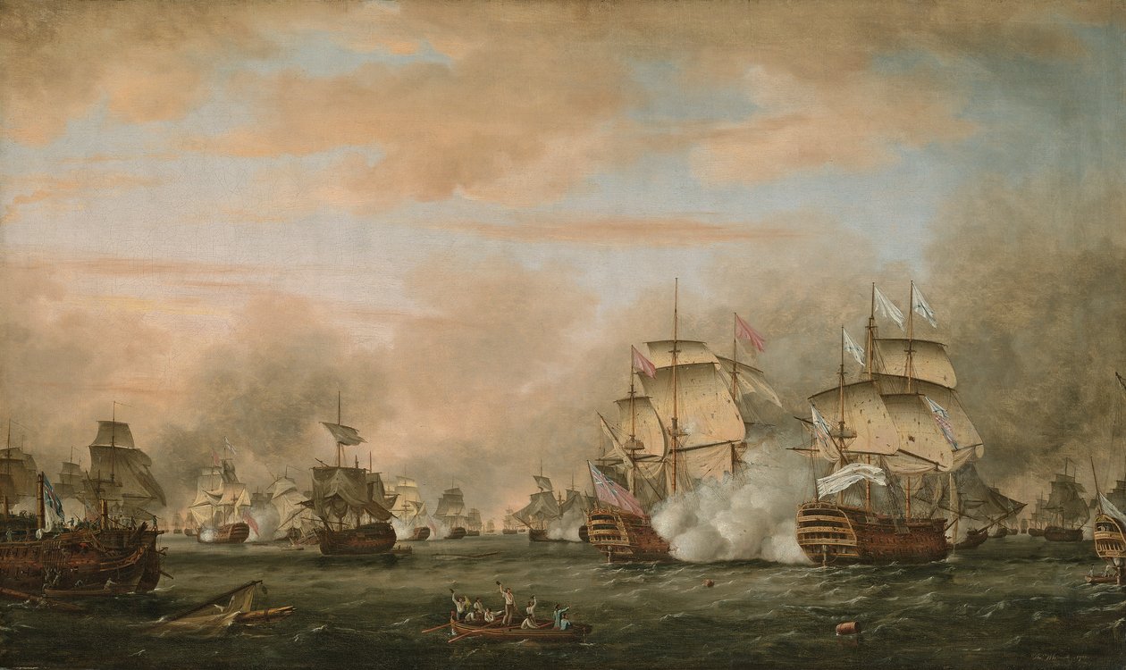 La battaglia delle Saintes, 9-12 aprile 1782 da Thomas Whitcombe