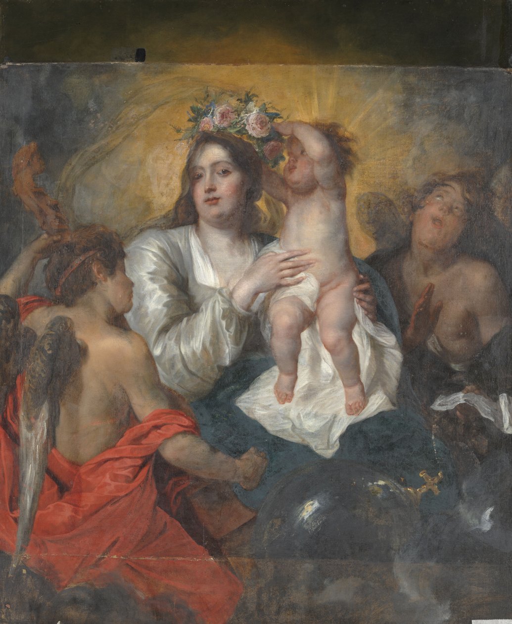 La Vergine incoronata da Cristo bambino, 1646 circa (olio su tela) da Thomas Willeboirts Bosschaert