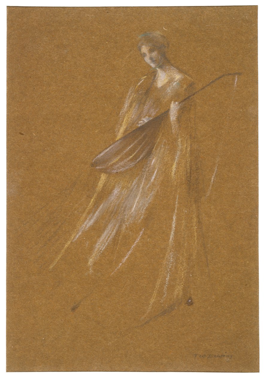 Dame mit Laute da Thomas Wilmer Dewing