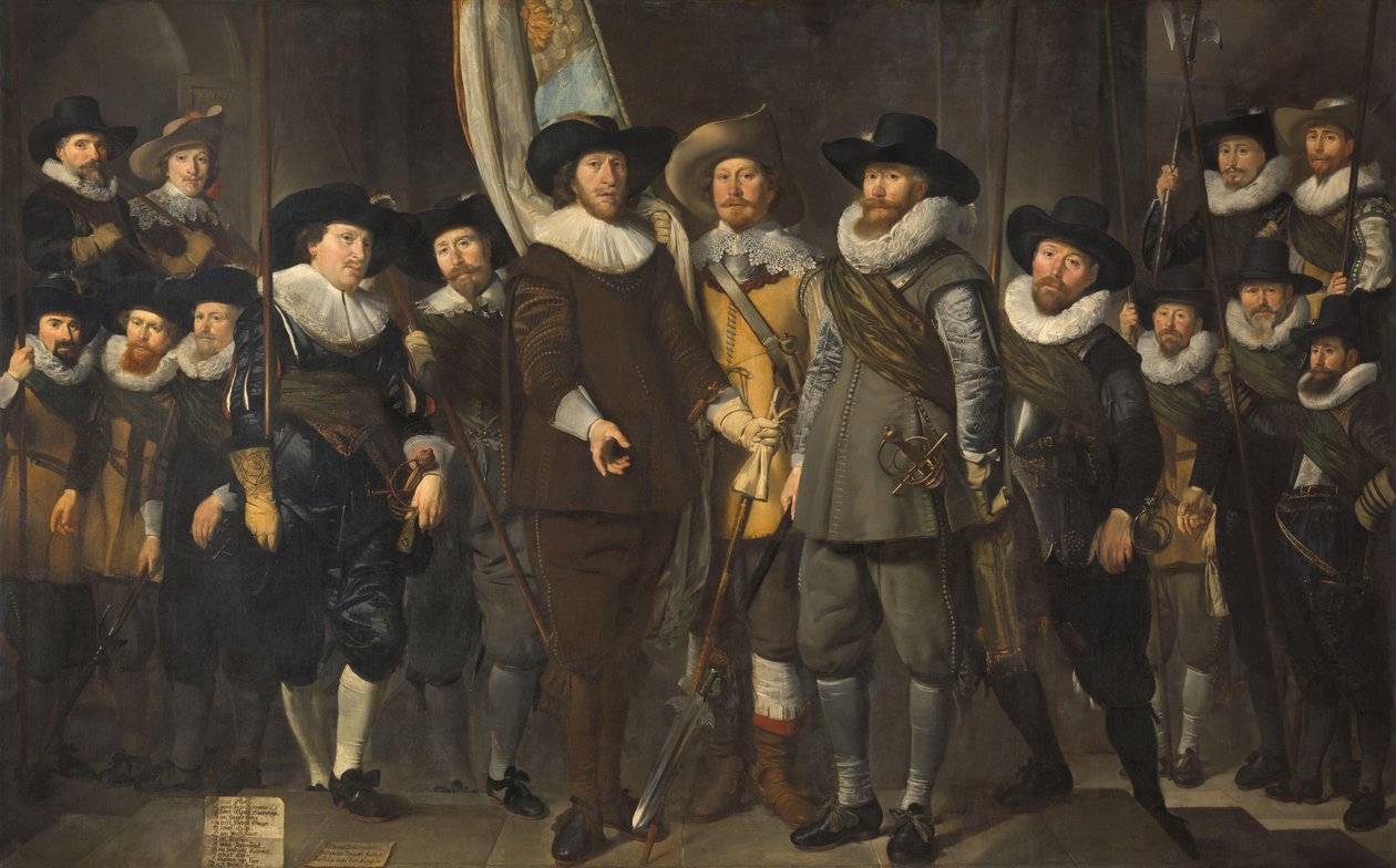 Ufficiali e altri membri della guardia civica del III distretto di Amsterdam, sotto il comando del capitano Allaert Cloeck e del tenente Lucas Jacobsz Rotgans da Thomas de Keyser