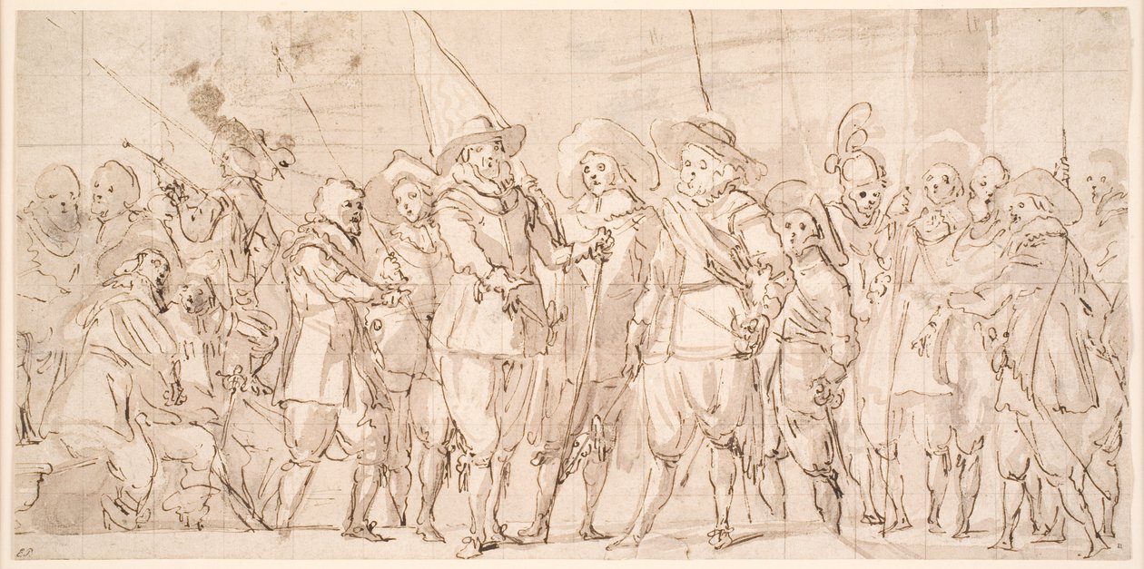 Ufficiali e altre guardie civiche del III Distretto di Amsterdam, sotto il comando del Capitano Allaert Cloeck e del Tenente Lucas Jacobsz Rotgans da Thomas de Keyser