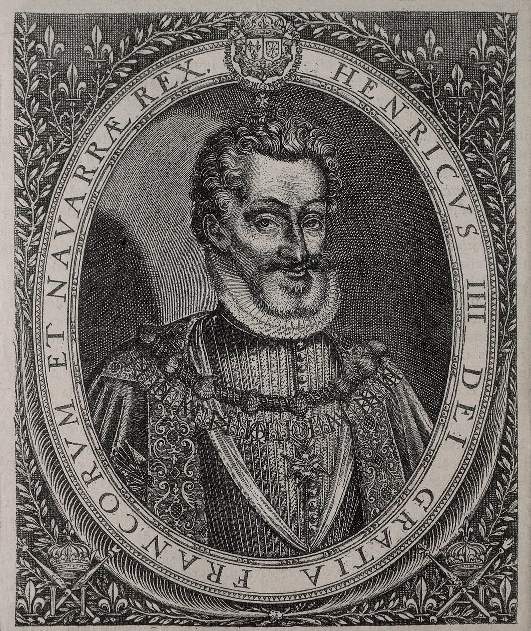 Ritratto di ENRICO IV di Francia e Navarra (1553-1610) incisione di Tomas de Leu (XVI secolo) da Thomas de Leu