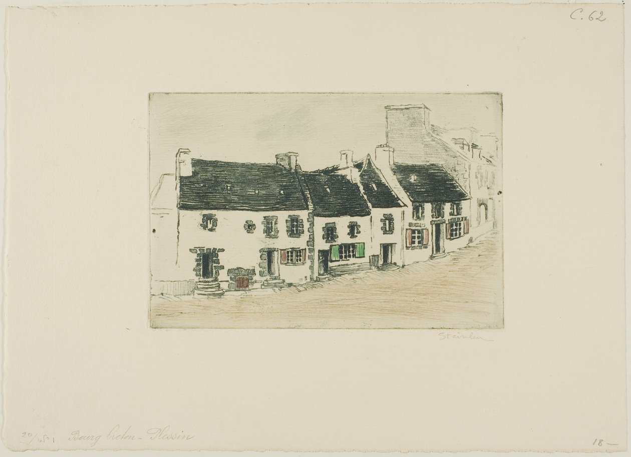 Città mercato bretone, Plestin da Théophile Alexandre Pierre Steinlen