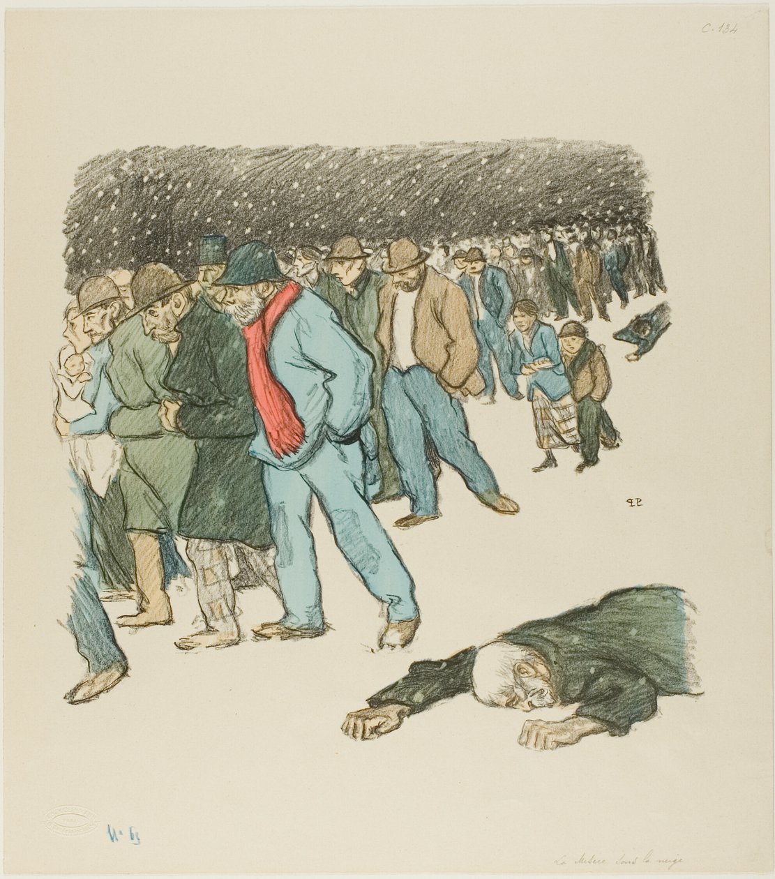Miseria sotto la neve da Théophile Alexandre Pierre Steinlen