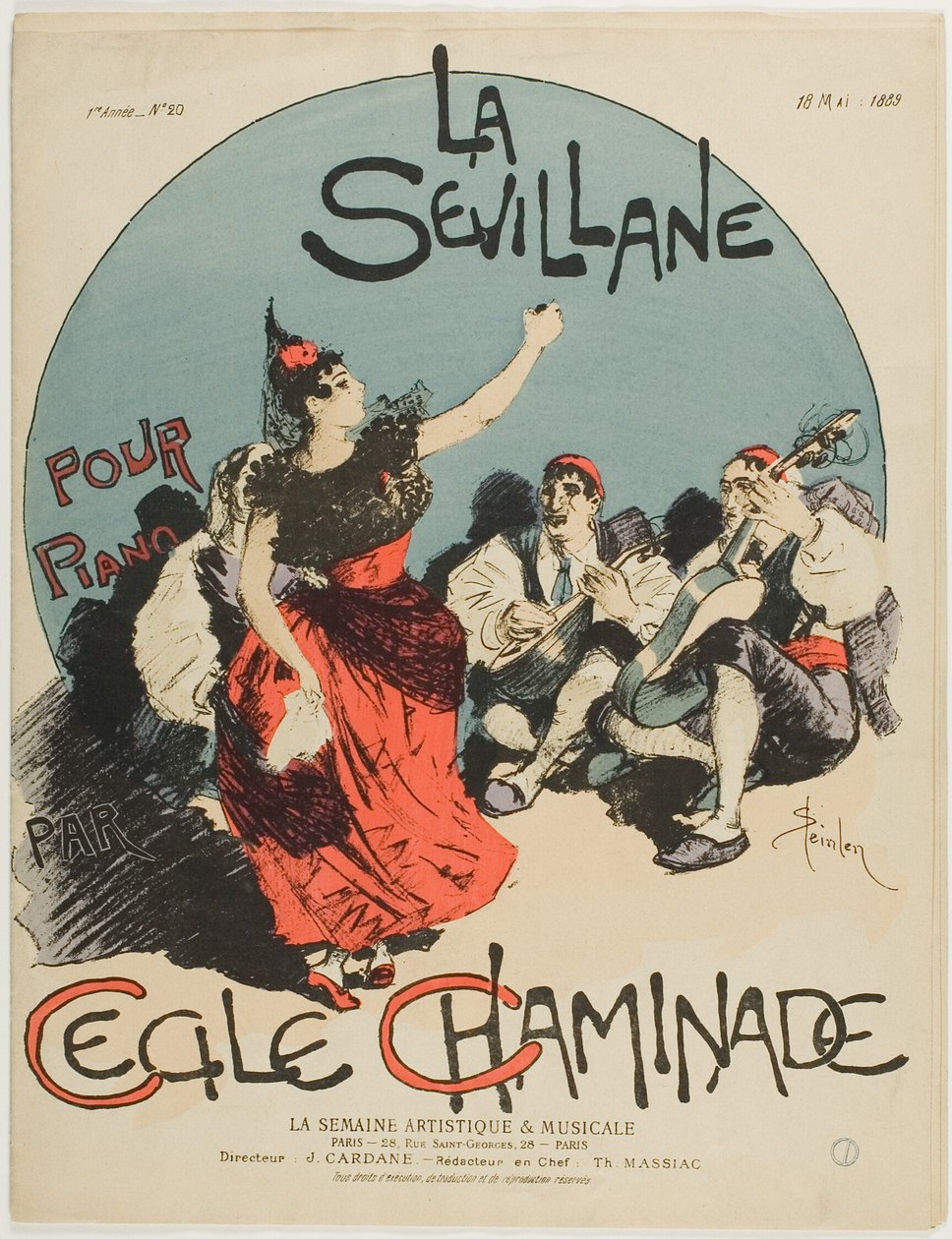 Ouverture per La donna di Siviglia, per pianoforte, di Cecile Chaminade da Théophile Alexandre Pierre Steinlen