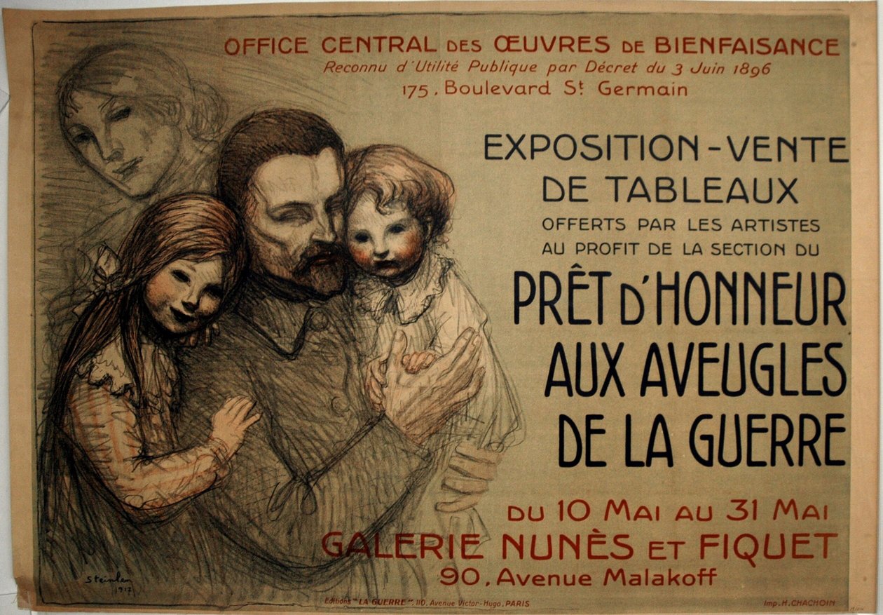 Pronti a onorare i ciechi di guerra da Théophile Alexandre Pierre Steinlen