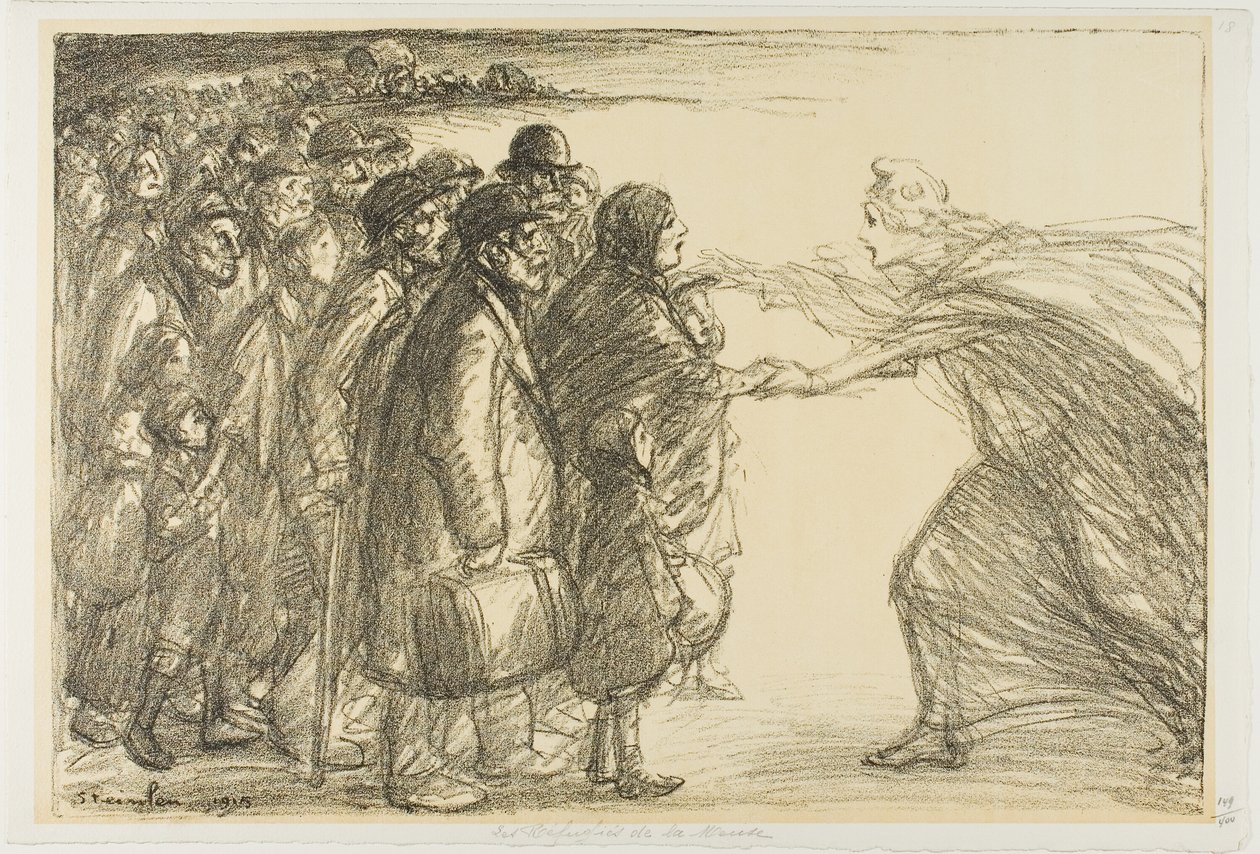 Rifugiati della Mosa da Théophile Alexandre Pierre Steinlen