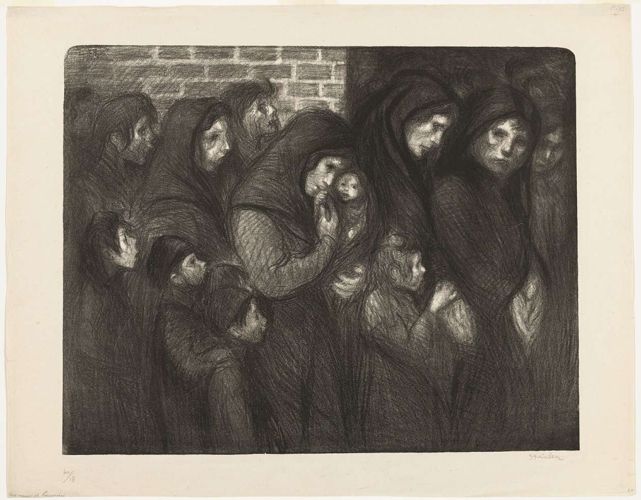 Le vedove di Courrières da Théophile Alexandre Pierre Steinlen