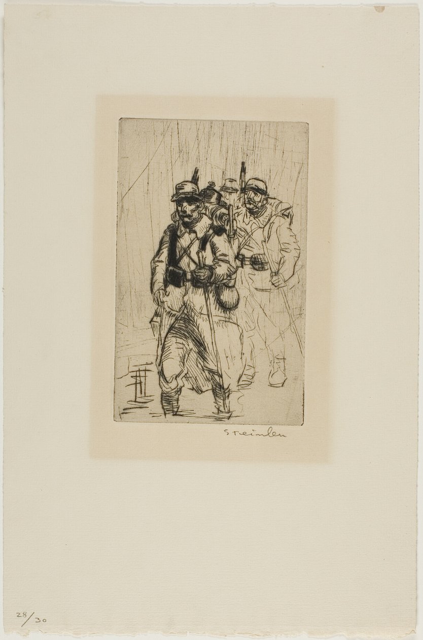 Tre soldati a piedi da Théophile Alexandre Pierre Steinlen