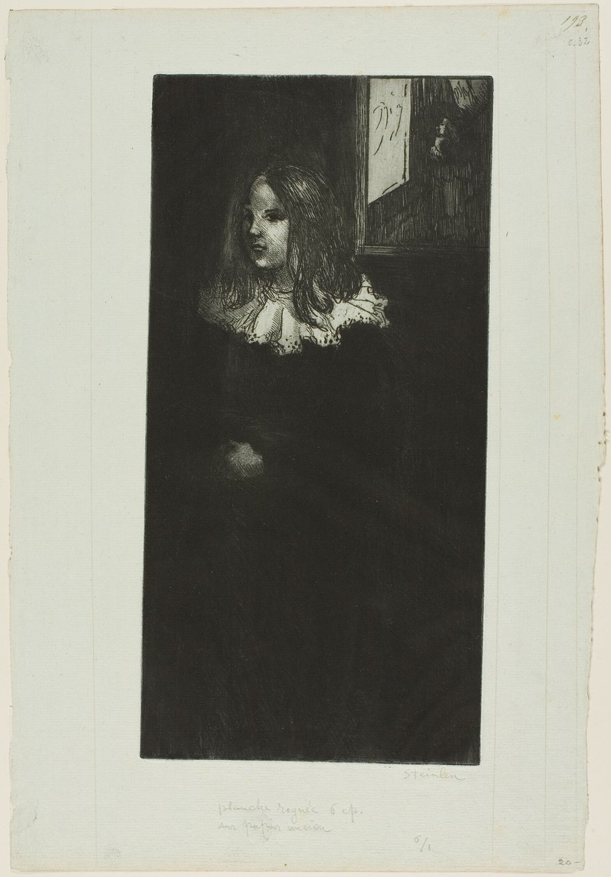 Ragazza con colletto bianco da Théophile Alexandre Pierre Steinlen