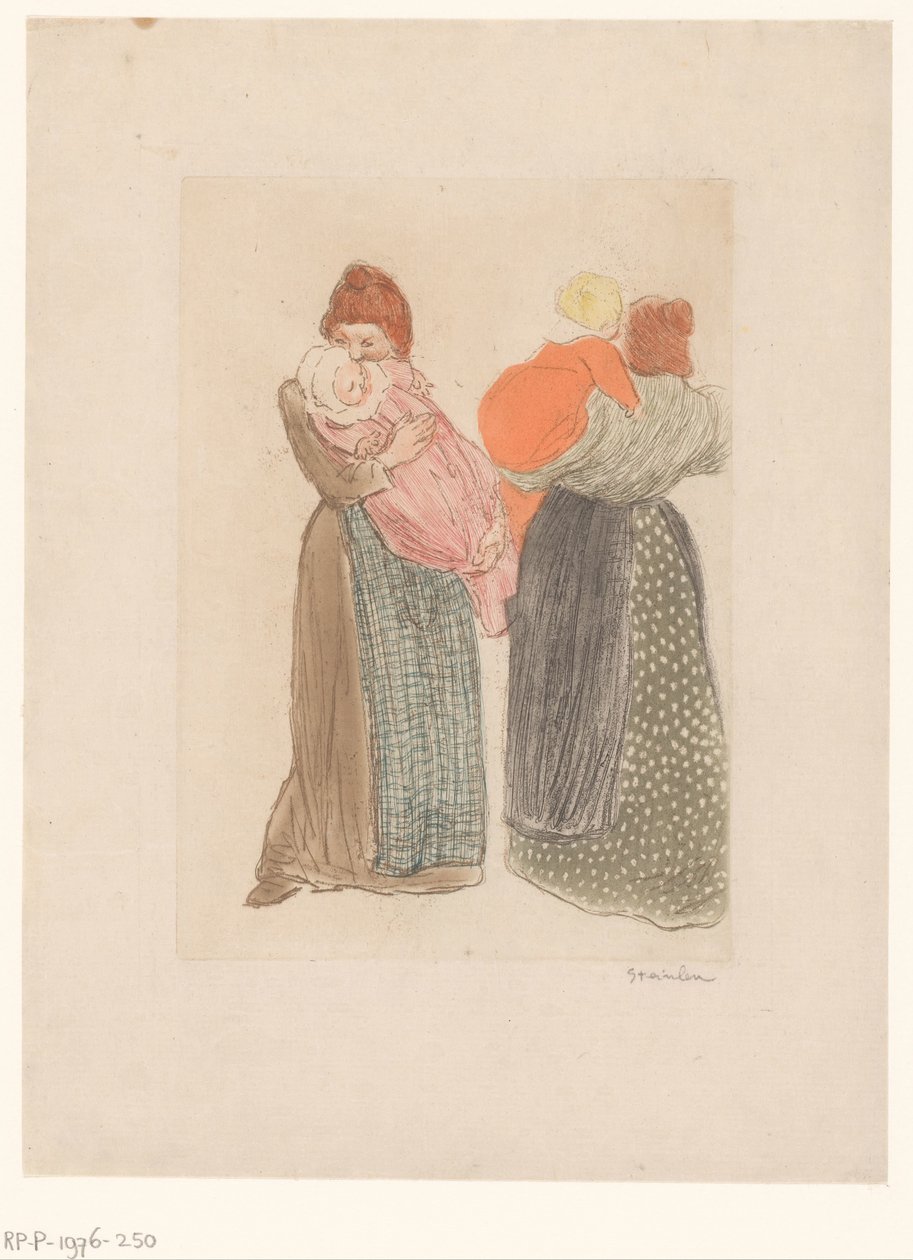 Due madri con bambini da Théophile Alexandre Steinlen (signed by artist)