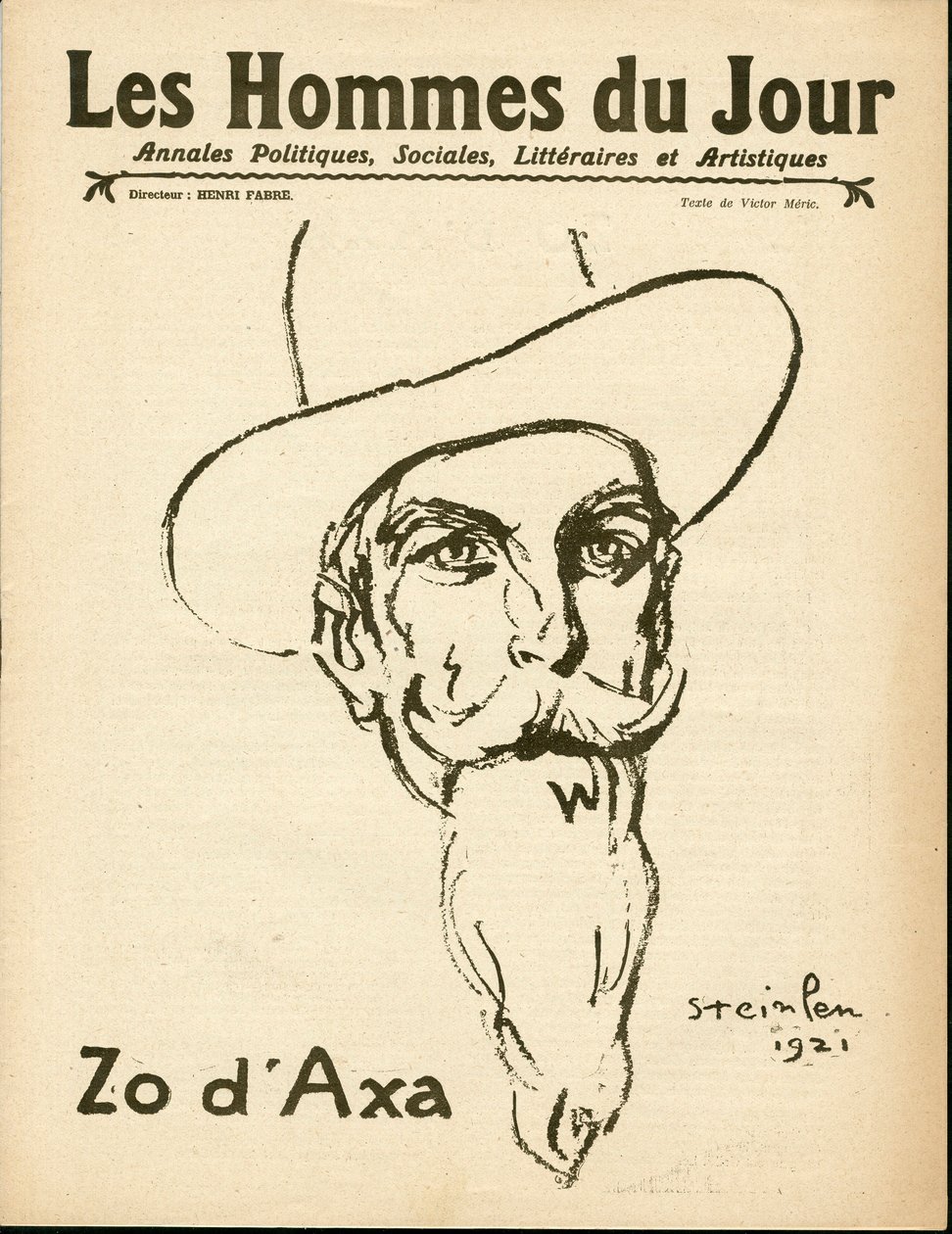 Copertina di "Les Hommes du jour", Satirico in N & B da Théophile Alexandre Steinlen
