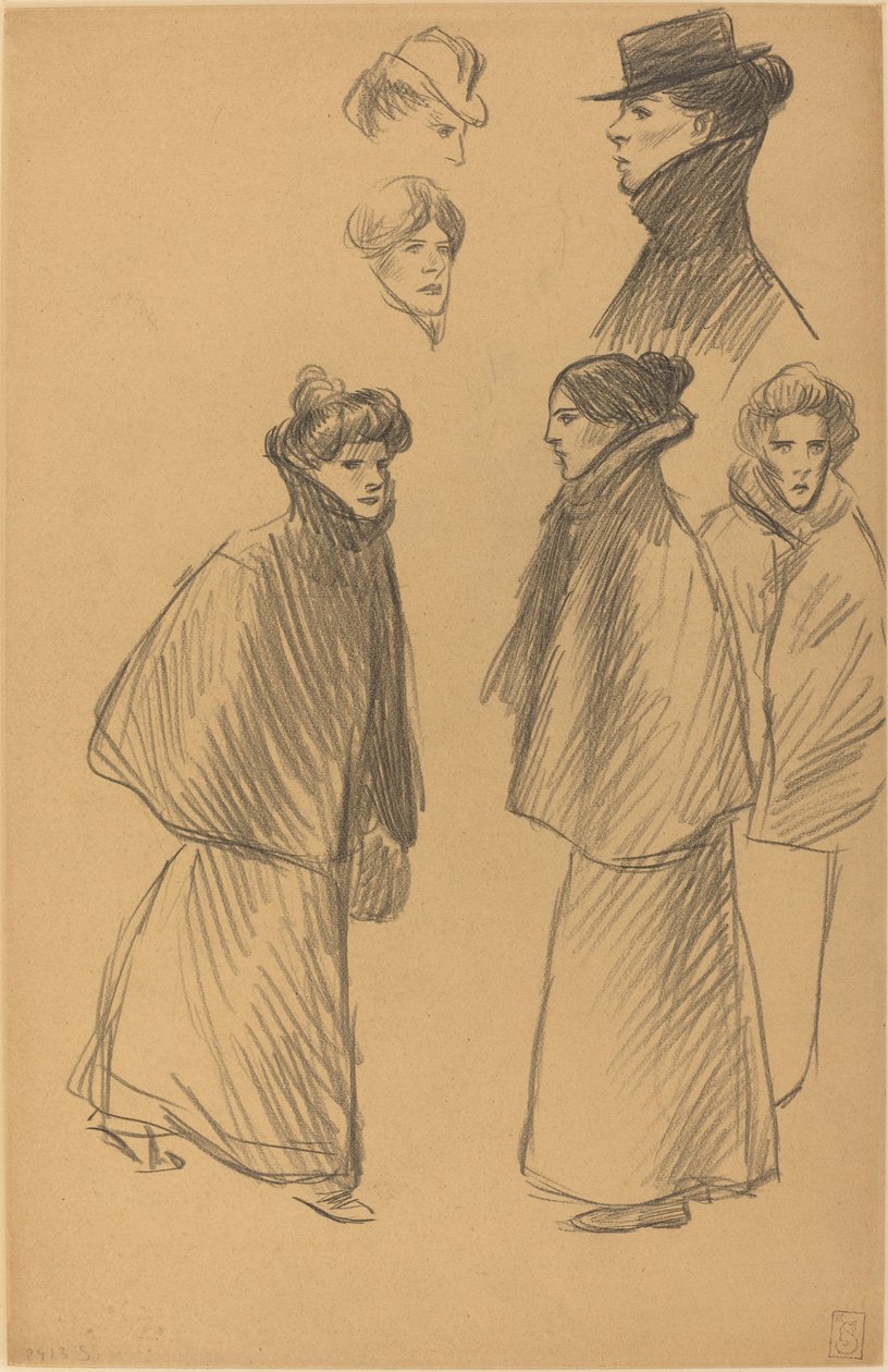 Studi di figure [recto], fine XIX-inizio XX secolo da Théophile Alexandre Steinlen