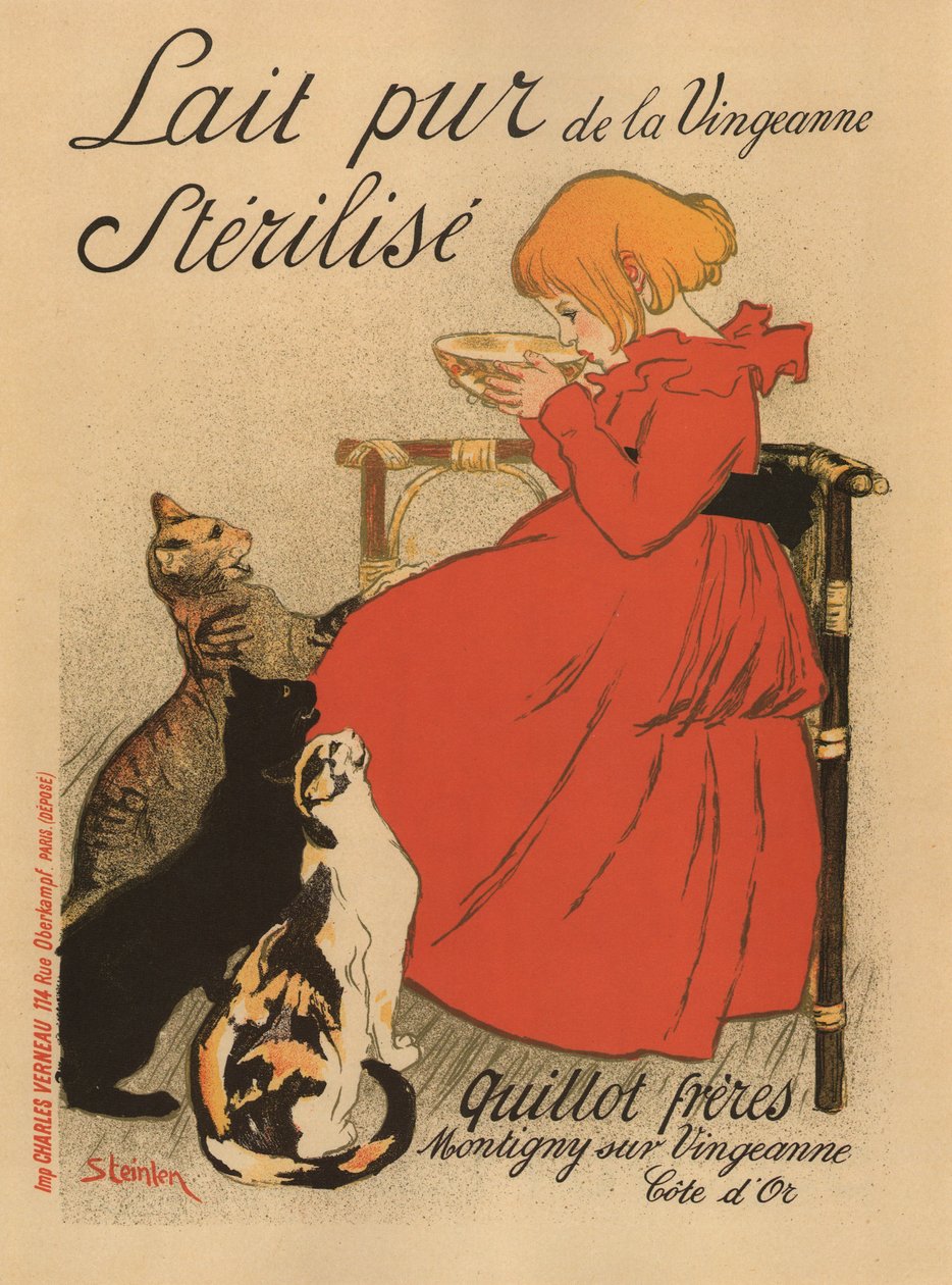 Poster Lait pur stérilisé de la Vingeanne, anni 