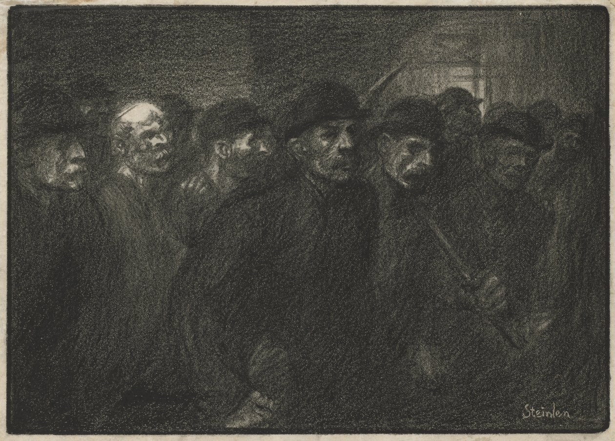 Operai che escono dalla fabbrica da Théophile Alexandre Steinlen