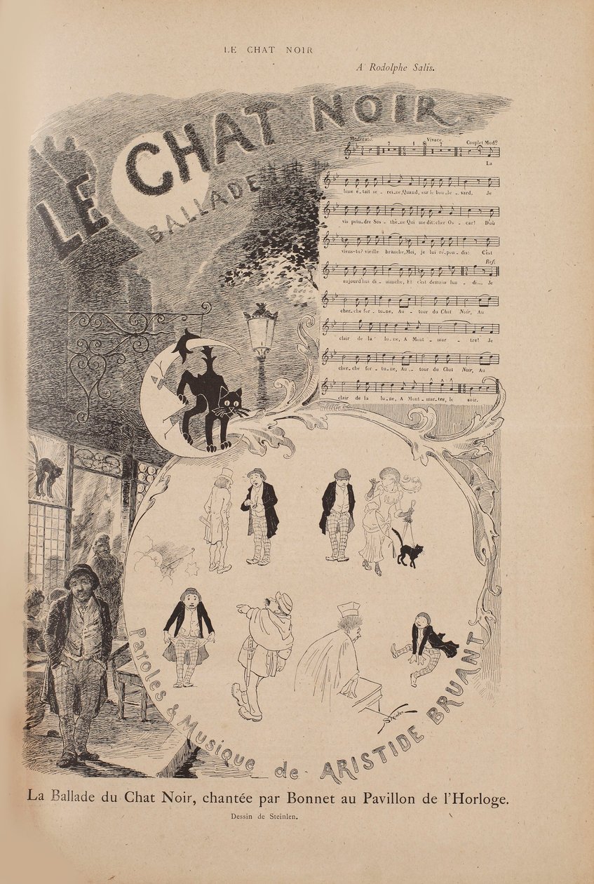 Storia del famoso cabaret Le Chat Noir, rivista Le Chat Noir da Théophile Alexandre Steinlen