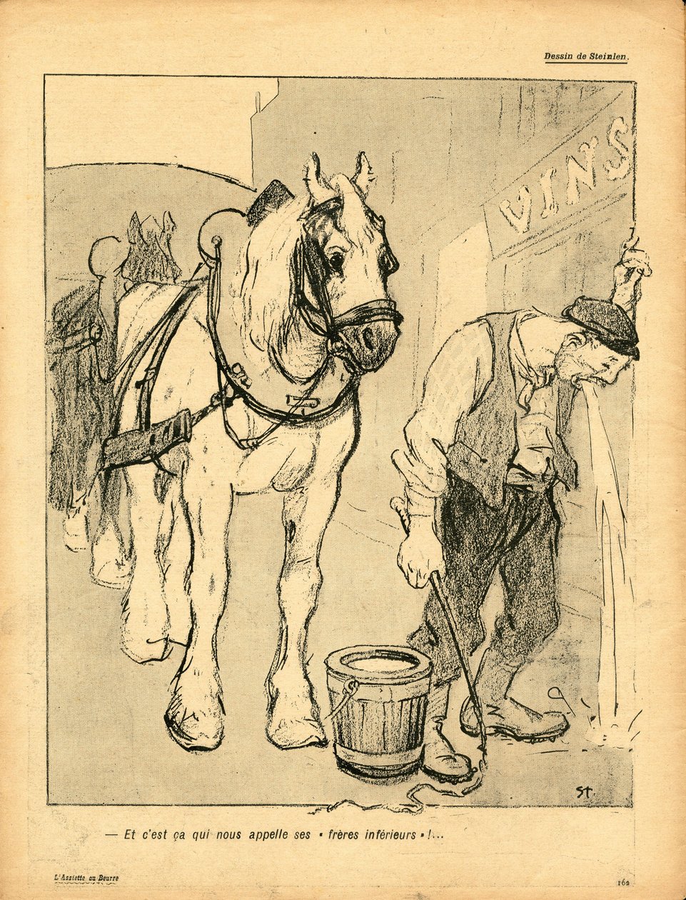 Il piatto di burro, satirico a colori da Théophile Alexandre Steinlen