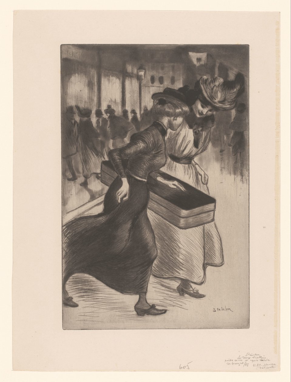 Due donne che camminano per strada da Théophile Alexandre Steinlen