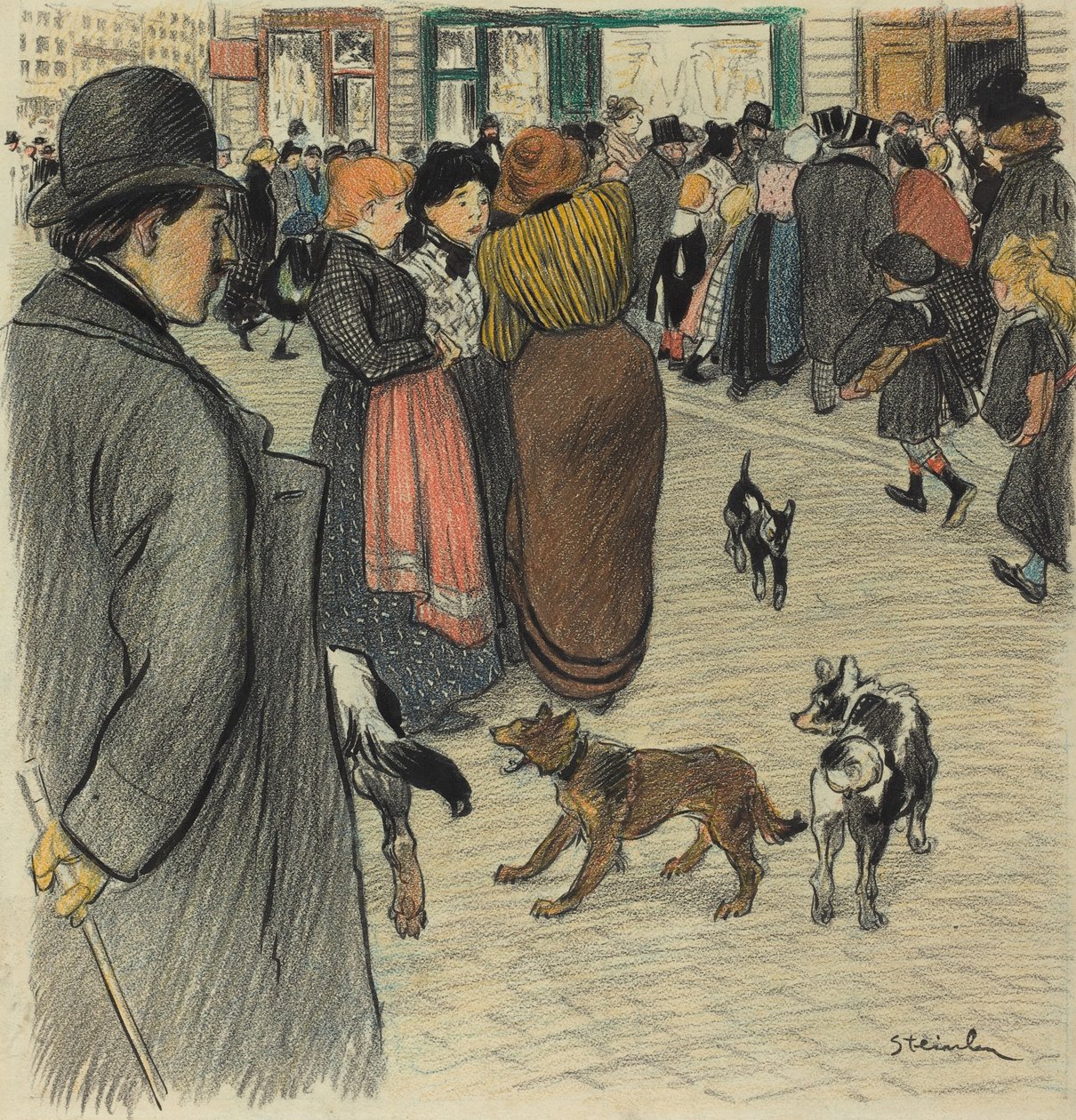 Osservando la Folla da Théophile Alexandre Steinlen