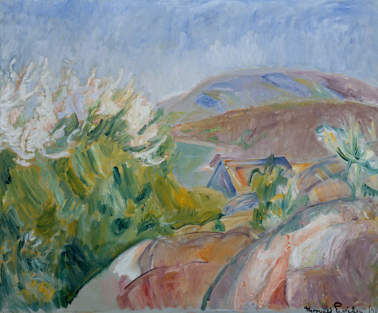 Primavera con albero da frutto bianco da Thorvald Erichsen