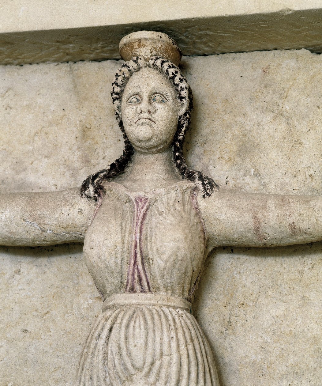 Tomba trace di Sveshtari, (dettaglio) di una statua di donna in Atlante, III secolo a.C. (scultura in pietra) da Thracian Thracian
