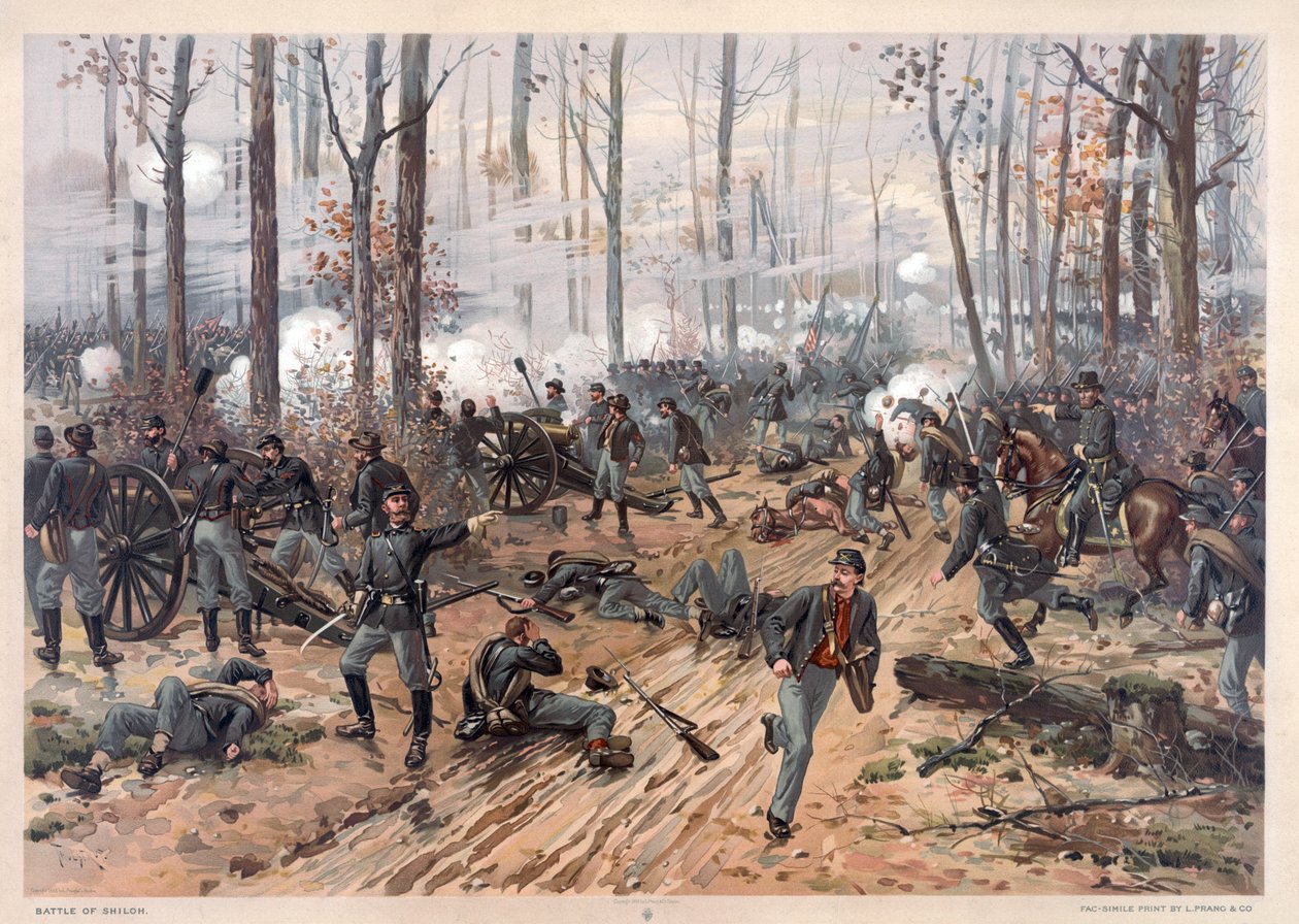 Battaglia di Shiloh, pub. L Prang & Co., 1886 da Thure de Thulstrup