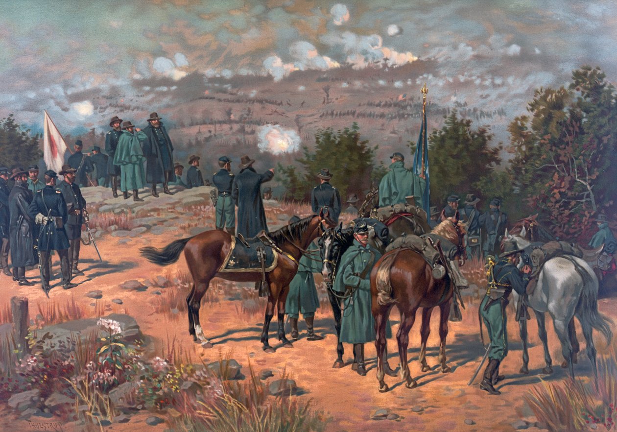 Battaglia di Chattanooga, pub. L Prang & Co., 1886 da Thure de Thulstrup