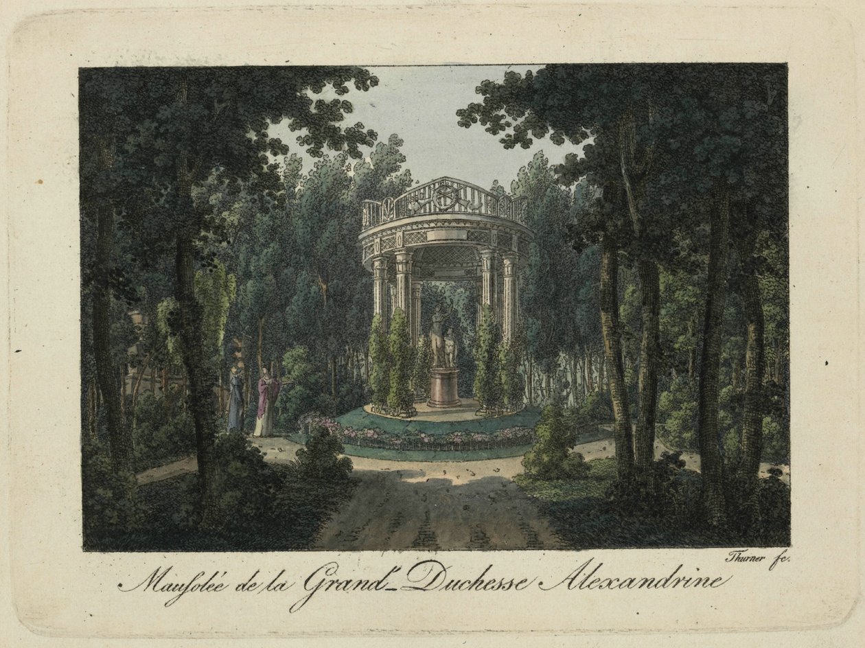 Il monumento alla Granduchessa Alexandra Pavlovna a Pavlovsk da Thurner