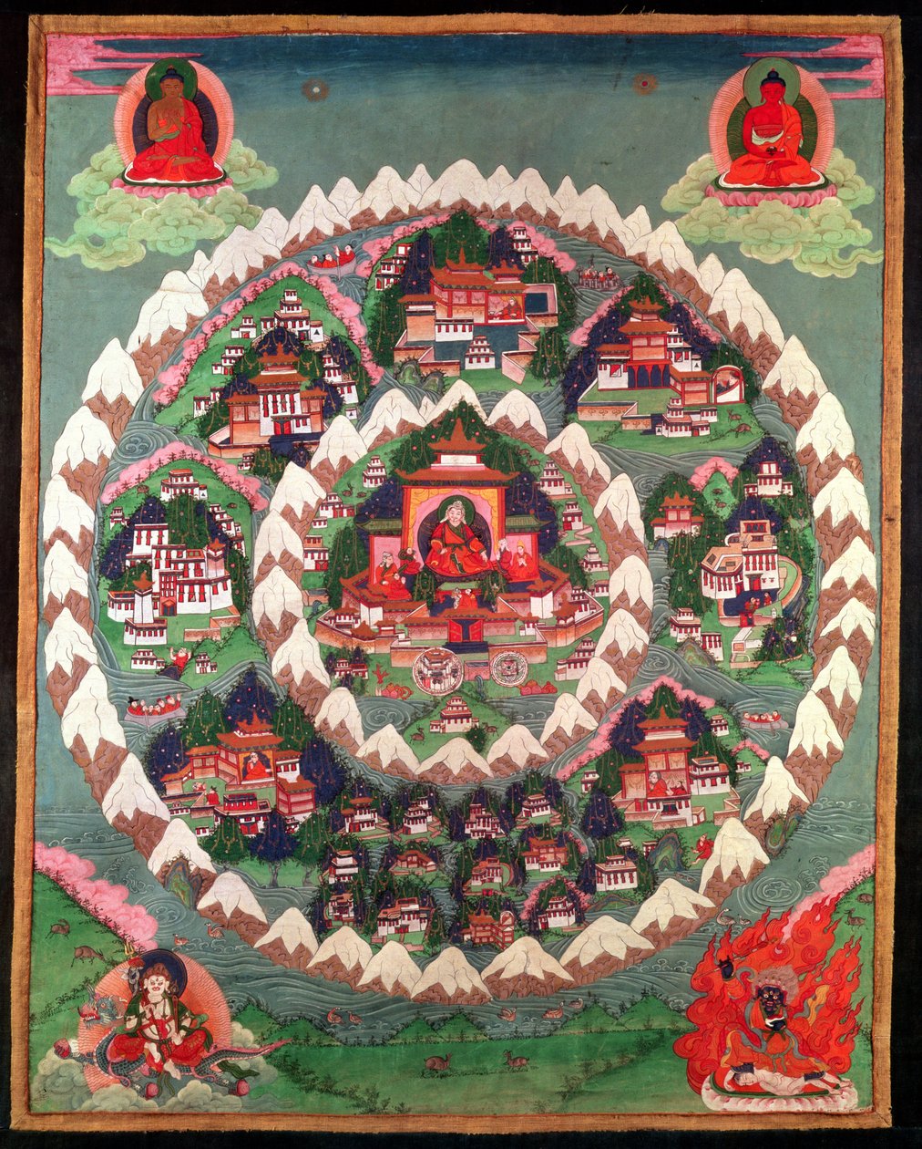 Il paradiso di Shambhala, stendardo tibetano da Tibetan School