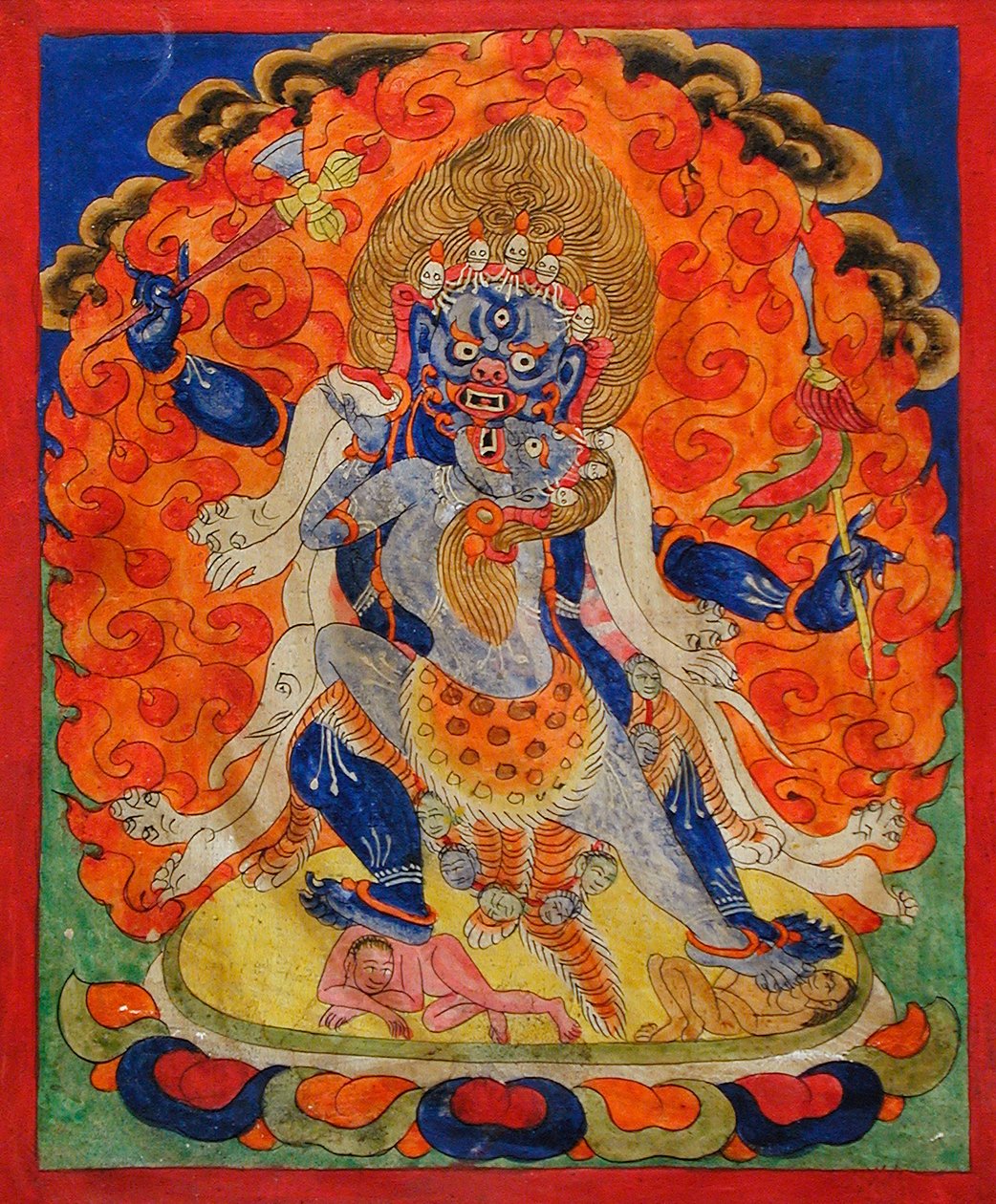 Una divinità terrificante in Yab-Yum da Tibetan School