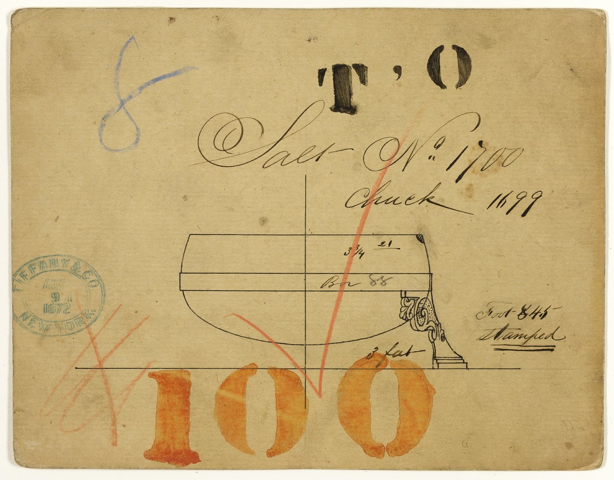 Design per piatto di sale n. 1700 da Tiffany and Company