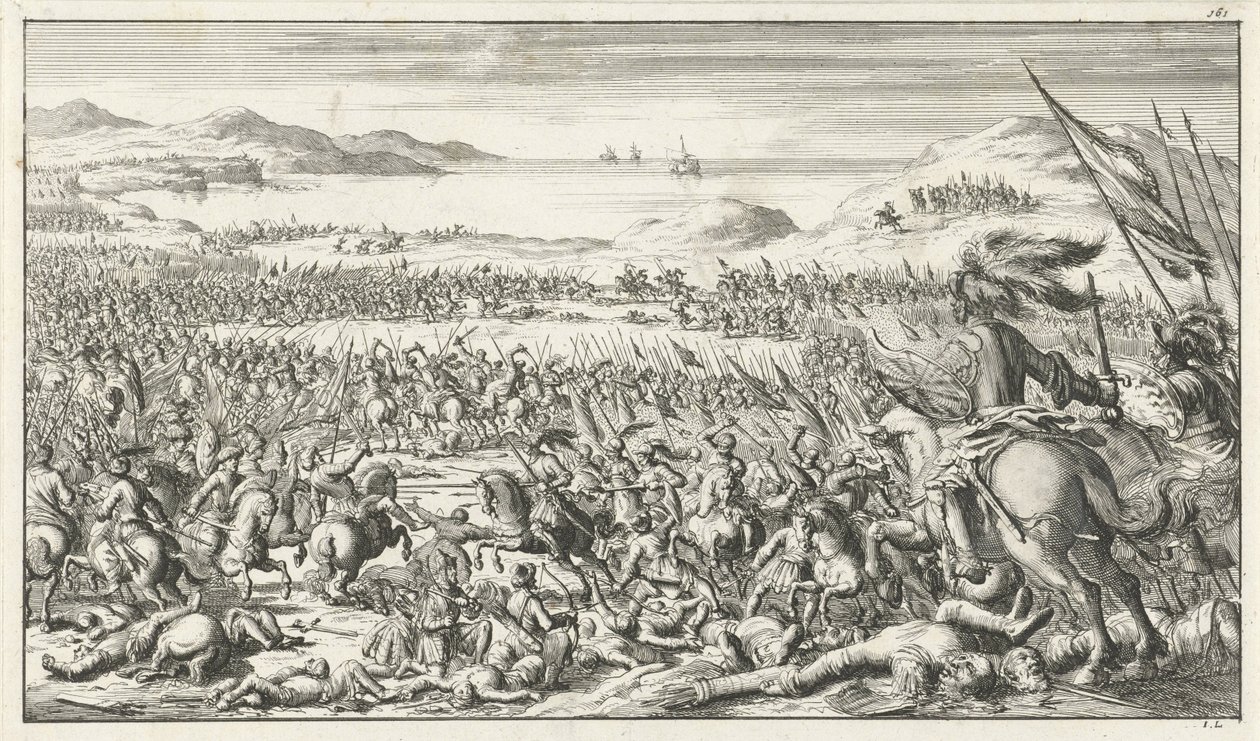 La battaglia di Ascalona del 12 agosto 1099, 1683 da Timotheus Ten Hoorn