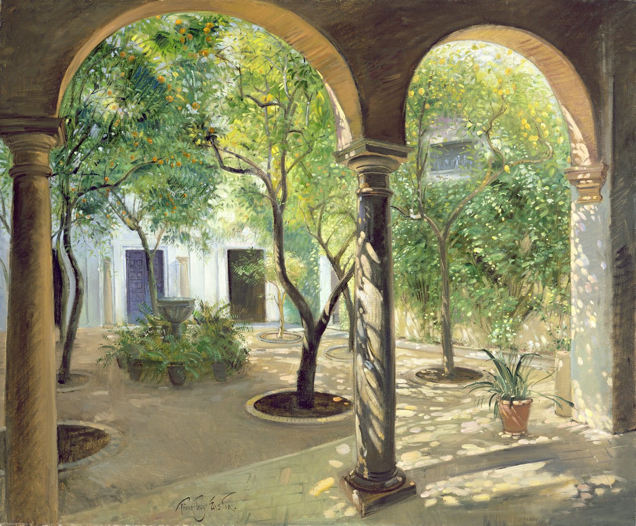 Cortile ombreggiato, Palazzo Vianna, Cordoba da Timothy Easton