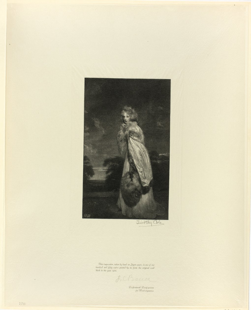 Lady Derby (Miss Farren), dai Vecchi Maestri Inglesi da Timothy Cole