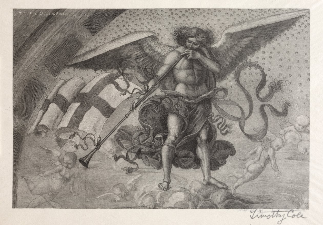 Vecchi Maestri Italiani: Angelo che suona una tromba, 1888-1892 da Timothy Cole